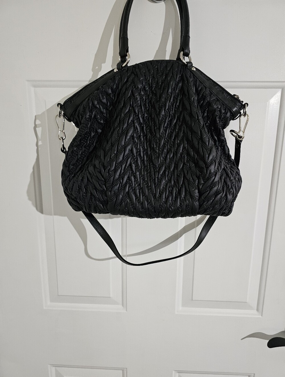 Coach Quilted Black Women's Satchel Handbag -75th Anniversary Edition - Picture 2 of 15